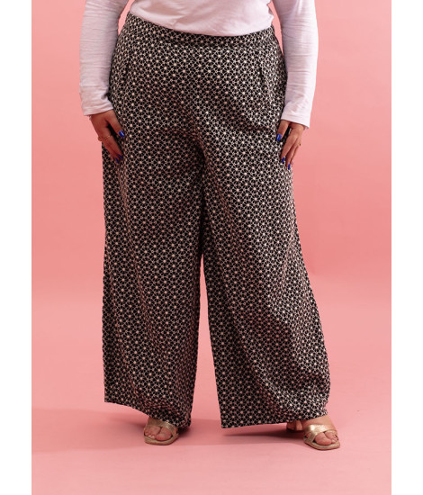 Trousers with volume and flower texture Noe 2