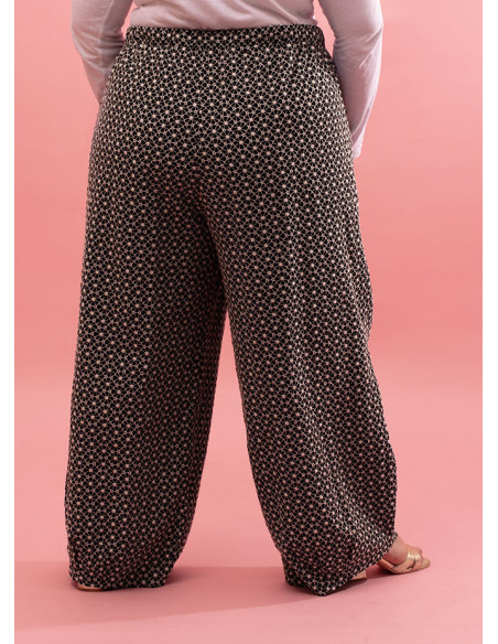Pantalon avec volume et texture florale Noe