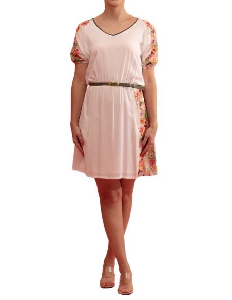 Paul Brial Balade Floral Detail Gold-Belt Dress - Women's Gold-Belted Dresses | Faroma