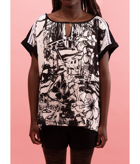 T-shirt à encolure en goutte d'eau Xantal 2