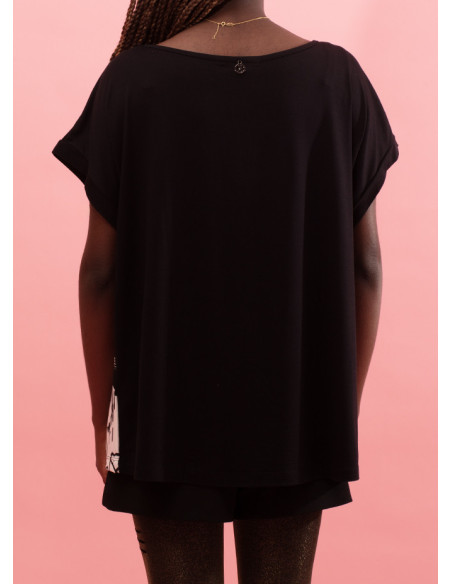 T-shirt leve decote em lágrima Xantal