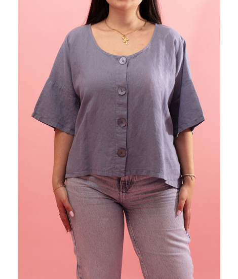Linen jacket with short sleeves Nauru