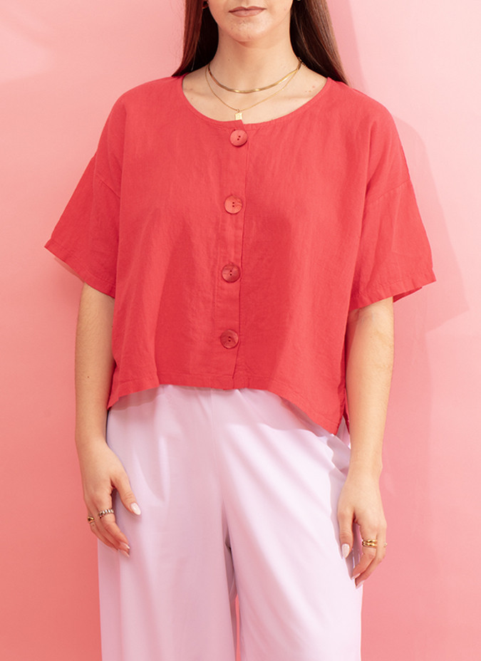 Linen jacket with short sleeves Nauru