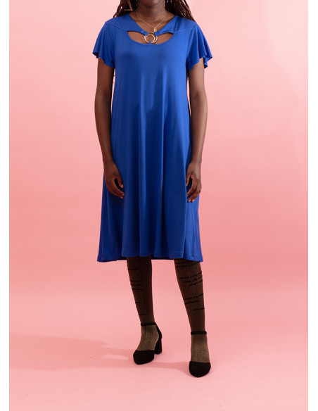 Vestido com promenor de argola metálica Lade