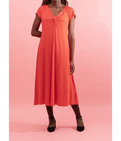 Robe unie avec col en V Laisha 2