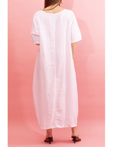 Vestido formato balão com promenor de bolso Nagari