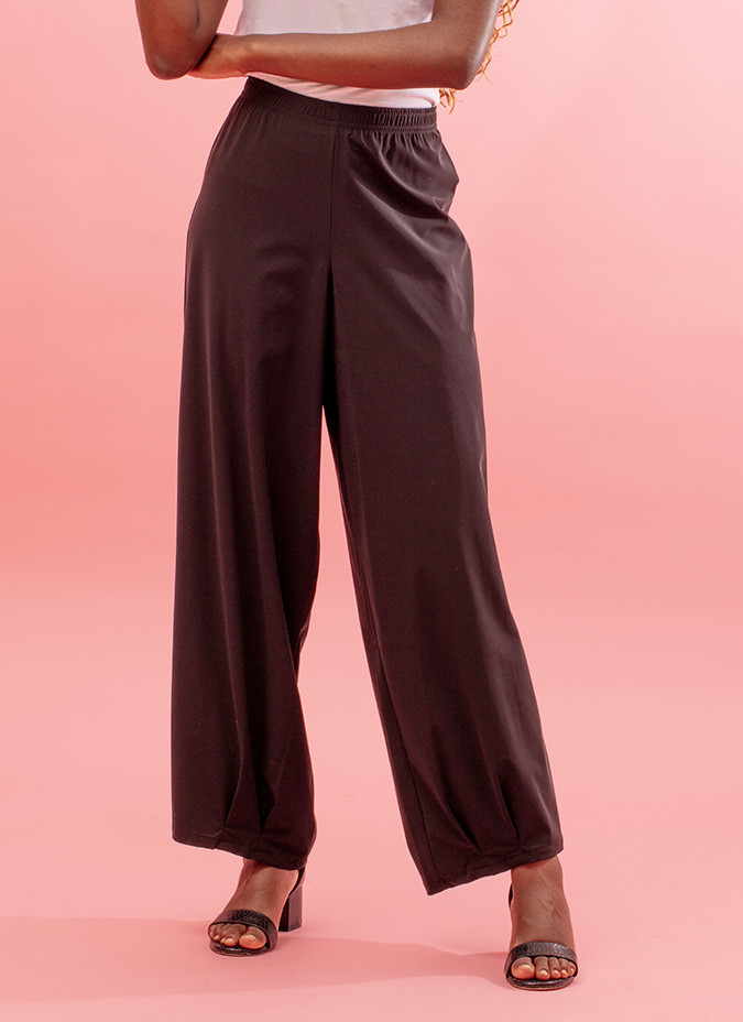 Pantalon large en jersey Naval