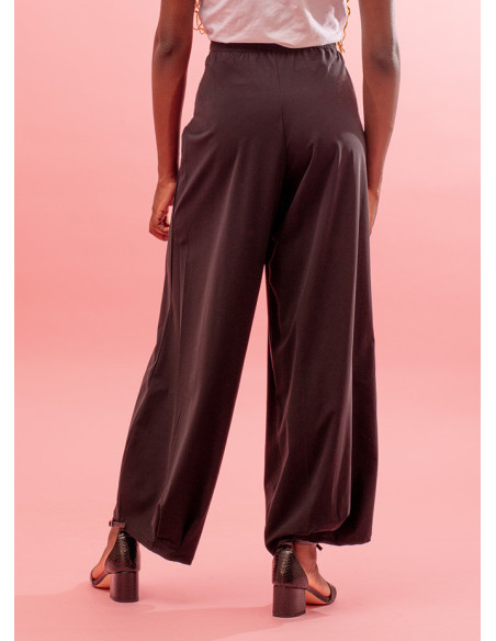 Wide pants in jersey Naval