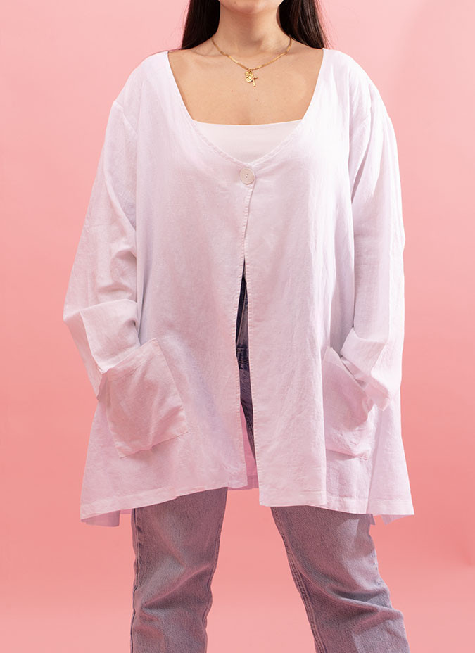 Manteau à encolure ronde et manches 3/4 Nino