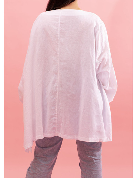 Manteau à encolure ronde et manches 3/4 Nino