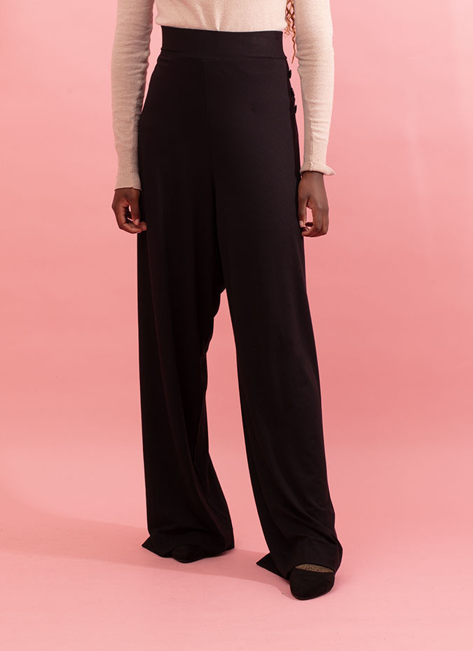 Plain trousers with button detail Lorel