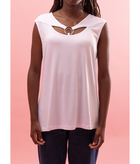 Top en jersey avec anneau métallique à l'encolure 2