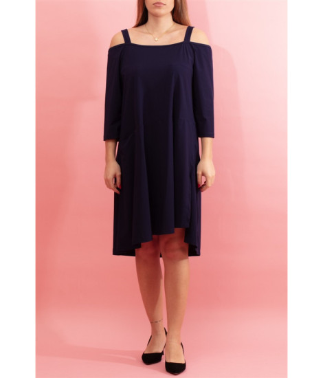 Robe à larges bretelles et manches 3/4  Nicole