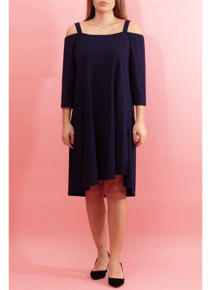 Dress with wide straps and 3/4 sleeves Nicole