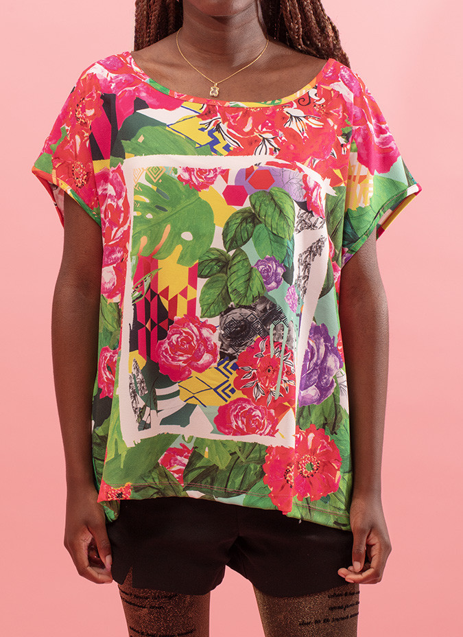 T-shirt macia com decote arredondado Falcon