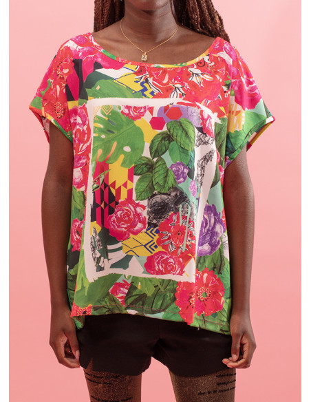 T-shirt macia com decote arredondado Falcon
