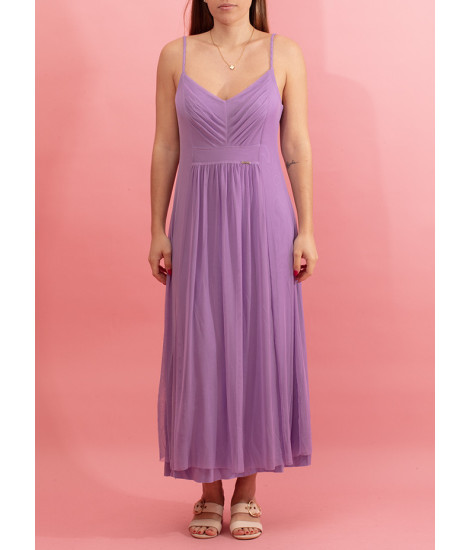 Plain dress with braid detail on straps Wanda 2