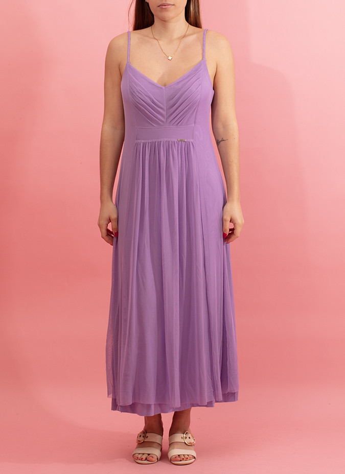 Robe unie à bretelles tressées Wanda