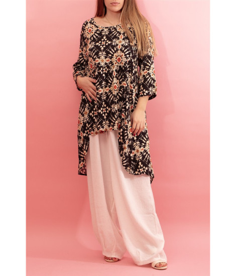 Flowing tunic with asymmetric length Navette 2