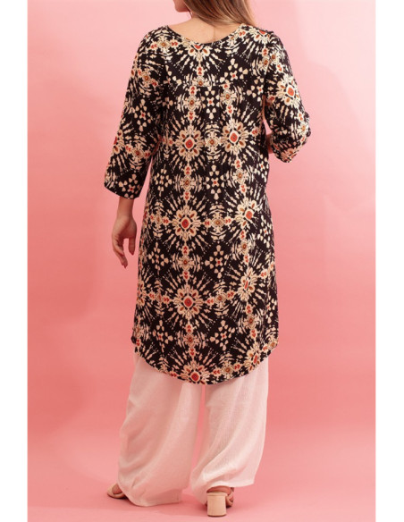 Flowing tunic with asymmetric length Navette