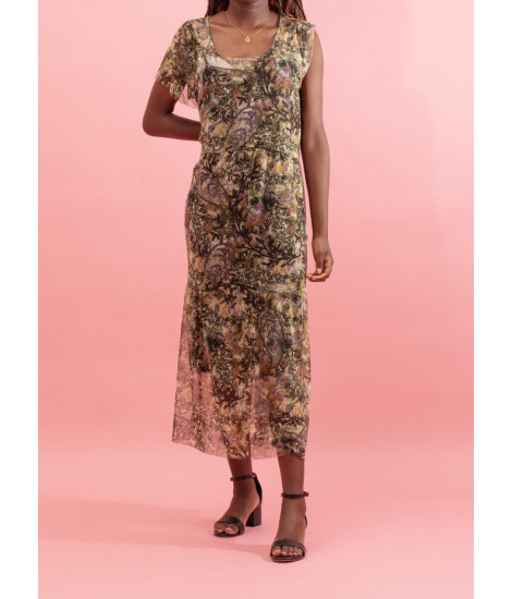 Fluid dress with round neckline Abelia
