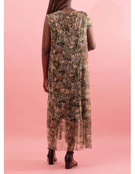 Fluid dress with round neckline Abelia