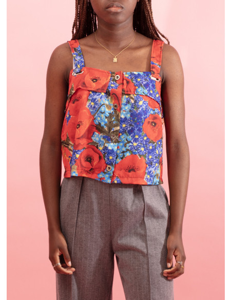 Top avec encolure carrée et large bretelle Adicora
