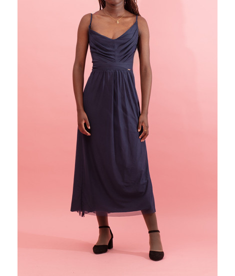 Robe unie à bretelles tressées Wanda