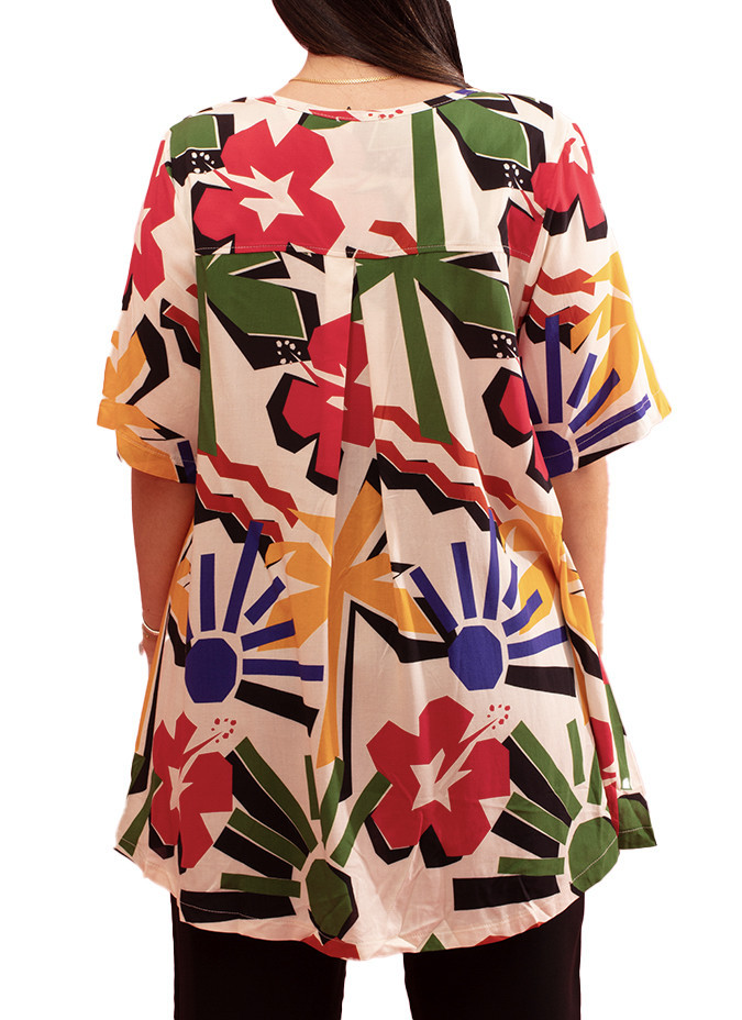Blusa Noise de Meia Manga em Viscose Gozé - Blusas Femininas em Viscose | Faroma