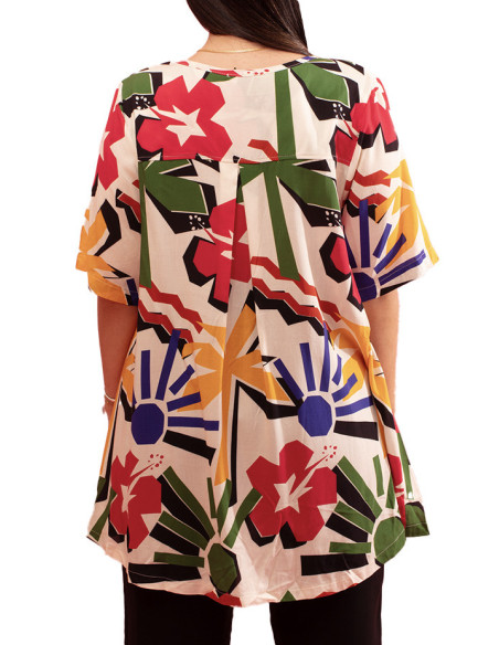 Blusa Noise de Meia Manga em Viscose Gozé - Blusas Femininas em Viscose | Faroma