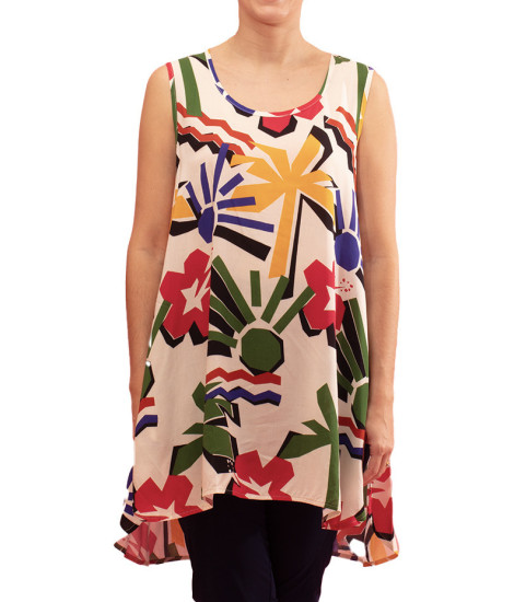 Top Nathan Imprimé en Viscose Gozé - Tops Femme Imprimés en Viscose | Faroma