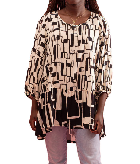 Gozé Nage Contrast Print Blouse - Women's Contrast Blouses | Faroma 2