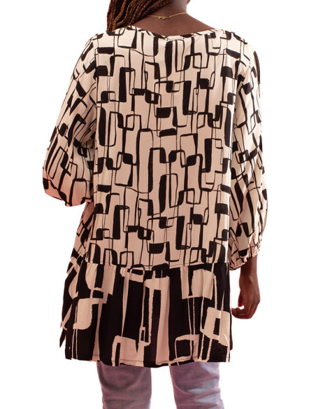 Gozé Nage Contrast Print Blouse - Women's Contrast Blouses | Faroma