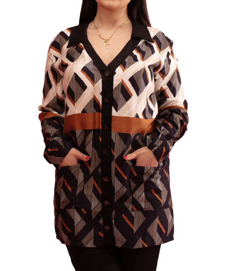 Camisa Losange com Inspiração Geométrica Paul Brial - Camisas Femininas Geométricas | Faroma 2