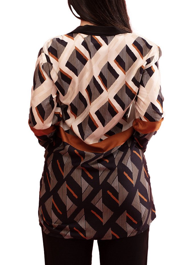 Camisa Losange com Inspiração Geométrica Paul Brial - Camisas Femininas Geométricas | Faroma