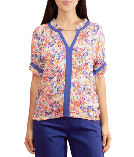 Paul Brial Petale Floral Contrast Ruffle Shirt - Women's Floral Shirts | Faroma 2