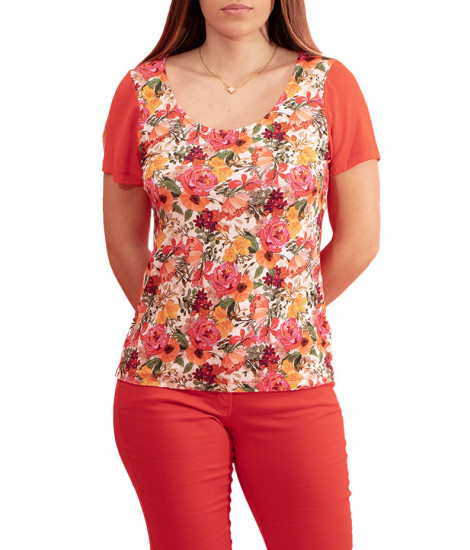 T-shirt Evasion avec Imprimé Floral Paul Brial - T-shirts Femme Florales | Faroma