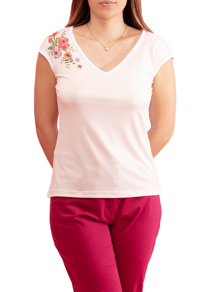 T-shirt Periple avec Imprimé Floral Paul Brial - T-shirts Florales Femme | Faroma