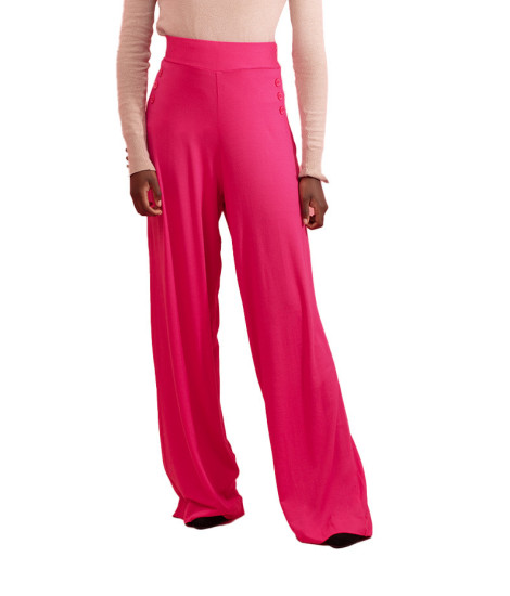 Maloka Lorel Plain Button-Detail Trousers - Women's Button-Detail Trousers | Faroma