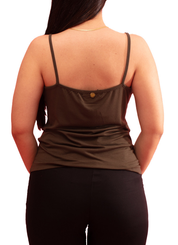 Top Jeanne de Alça Fina em Viscose Paul Brial - Tops Femininos em Viscose com Alça Fina | Faroma