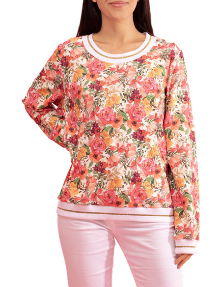 Pull Musardise Fleuri avec Dos Uni Paul Brial - Pulls Femme Floraux | Faroma