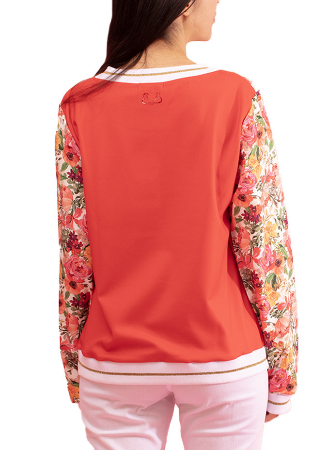 Pull Musardise Fleuri avec Dos Uni Paul Brial - Pulls Femme Floraux | Faroma