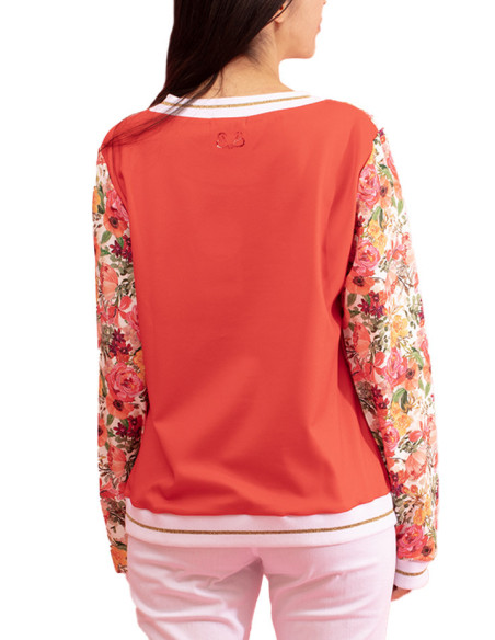 Pull Musardise Fleuri avec Dos Uni Paul Brial - Pulls Femme Floraux | Faroma