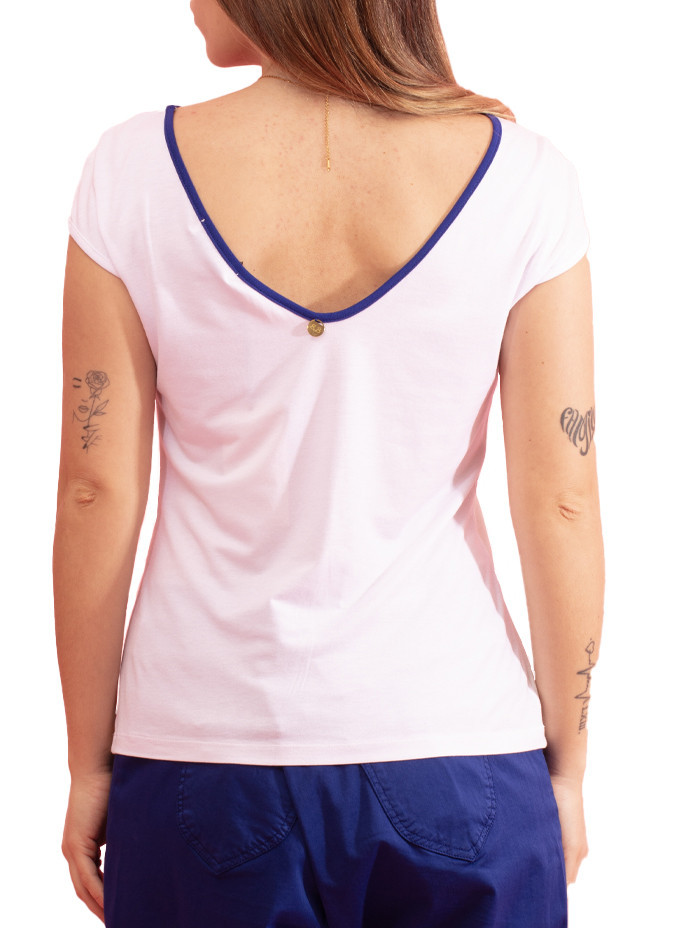 T-shirt Mosaique avec Imprimé Floral et Col Rond Paul Brial - T-shirts Florales | Faroma