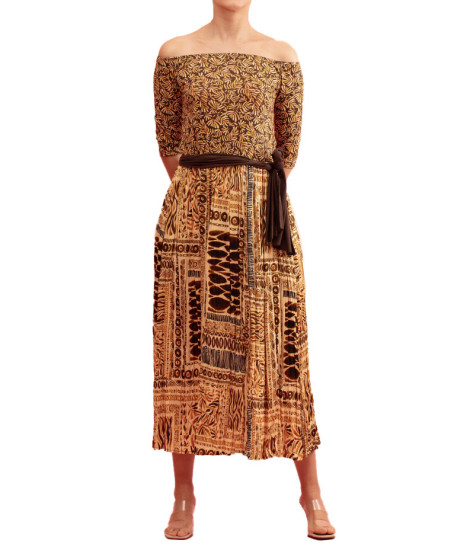 Robe Longue Amazonie avec Motif Africain Paul Brial - Robes Longues Motif Africain | Faroma