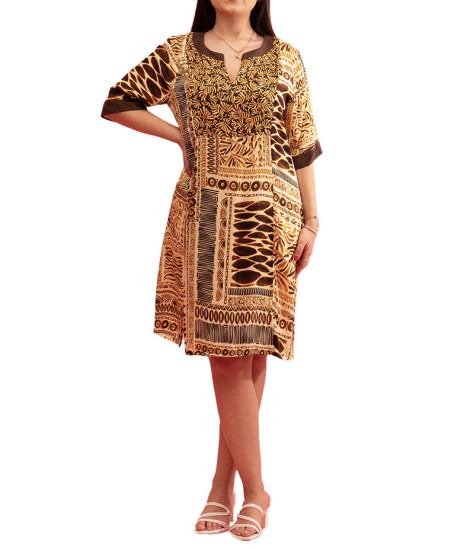 Robe Steppe avec Manches et Col en Contraste Paul Brial - Robes Femme avec Contraste | Faroma 2