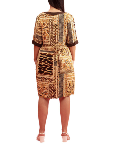 Paul Brial Steppe Contrast Sleeve and Collar Dress - Women's Contrast Dresses | Faroma