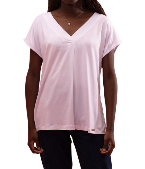 T-shirt Fluide Leila avec Décolleté en V Maloka - T-shirts Femme Fluides | Faroma 2