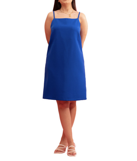 Robe Courte Opera Satinée avec Bretelle Fine Paul Brial - Robes Satinées Femme | Faroma