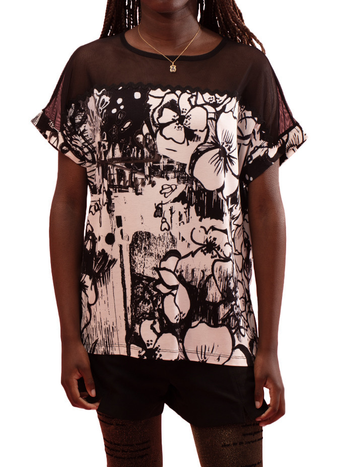 T-shirt Imprimée Xenika avec Thèmes Floraux Maloka - T-shirts Femme Florales | Faroma